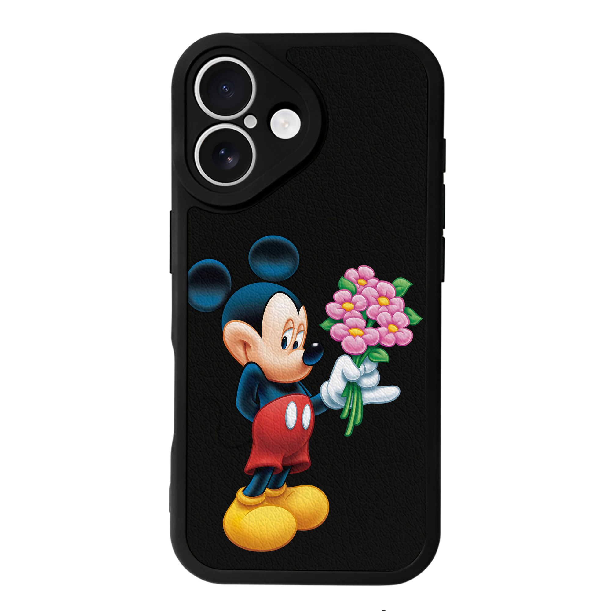 （画像用） ミッキーマウス Mickey Mouse 【iPhone 16シリーズ対応】シリコンスマホケース（レザー調） 材質：シリコン
